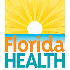 florida health text with a sun rising over water